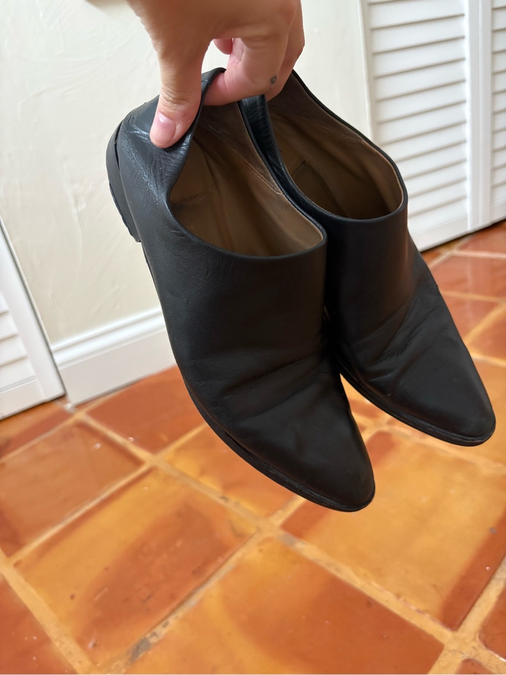 Everlane The Modern Babo Black Leather Pointed Toe Loafers Size 38